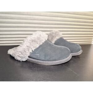 UGG Scuffette II Slippers Black Shearling Suede Slip On Women’s 7 Comfy Slides